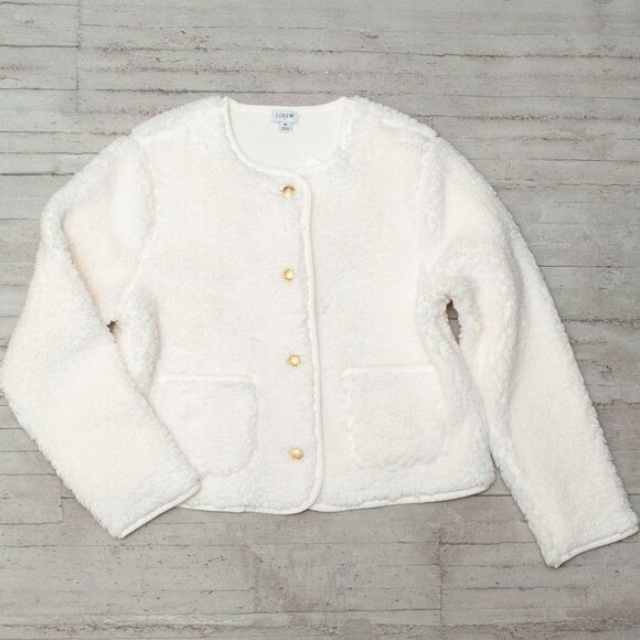 NWT J. Crew Lady Sherpa Jacket in Ivory size M - Picture 4 of 13